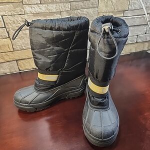 SOREL Snow Boots Waterproof KIDS size 3 Lined Slip-on Pull String EXCELLENT